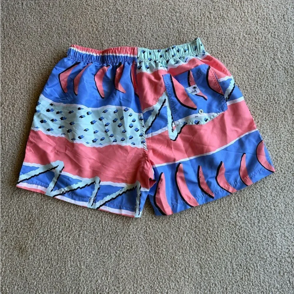 BOARDIES Stylish Blue and Pink Men's Swim Shorts Size M
